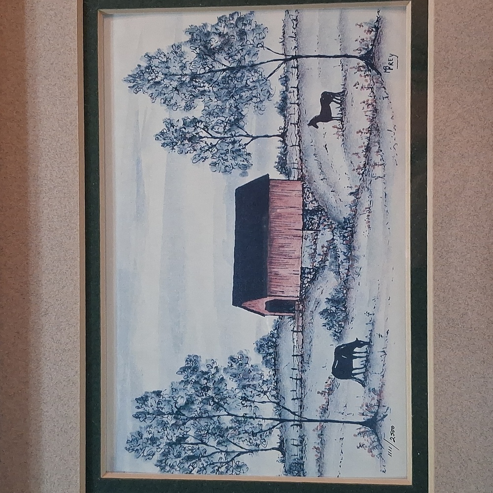 Vintage Pair M Frey Amish Country Art Lithographs Signed Numbered Carriage Buggy - Picture 9 of 16